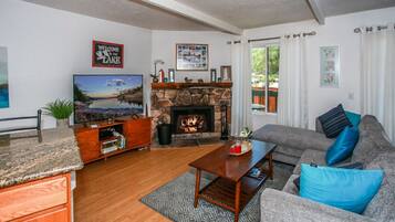 Smart TV, chimenea y reproductor de DVD