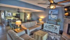 Smart TV, fireplace, Netflix, toys