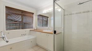 Bathtub, hair dryer