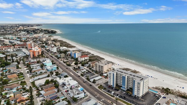 Enjoy stunning views of the beach and marina from this vibrant coastal city.
