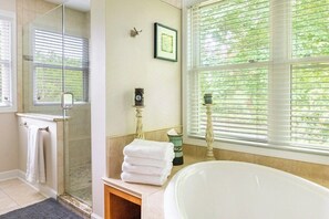 Combined shower/bathtub, hair dryer, towels, toilet paper - LKN Lakefront Escape - 5BR, Hot Tub, Fire Pit, Kayaks, Boat Rental Options (Denver)