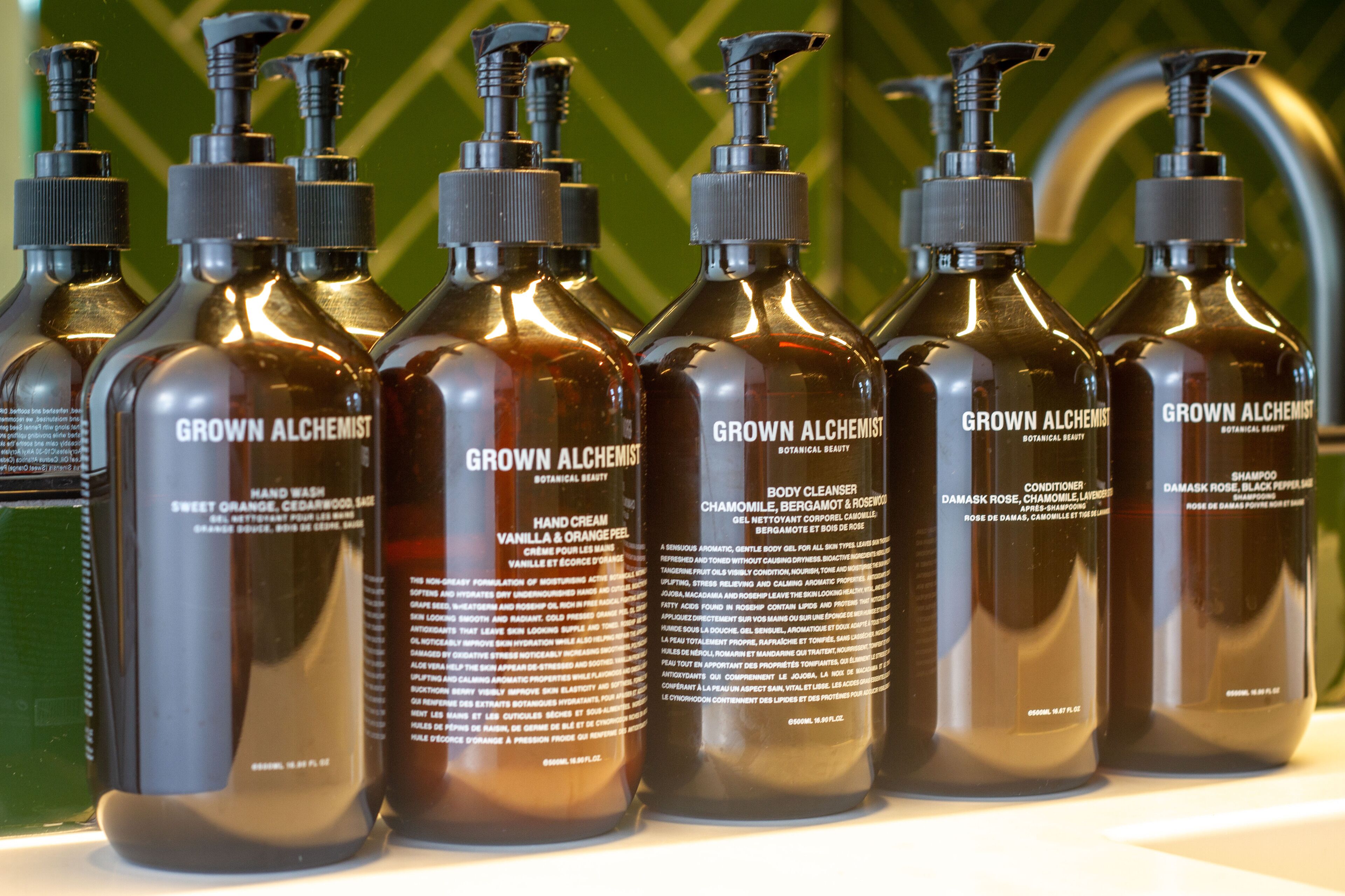 free toiletries, hair dryer, bathrobes, towels