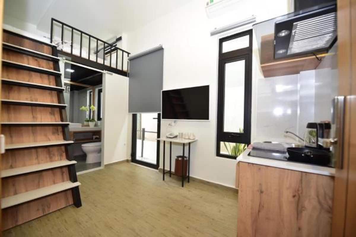 Estudio (Loft) | Zona de estar | Televisión de pantalla plana de 50 pulgadas con canales premium