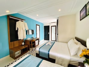 Camas Select Comfort, minibar, escritorio y insonorización 