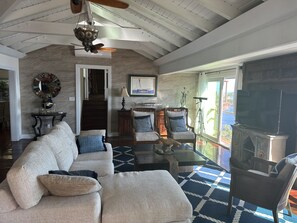 Smart TV, DVD player, books, video library