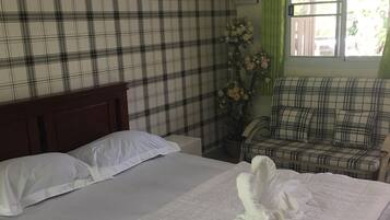 Caja de seguridad en la habitación, cortinas blackout y camas extra