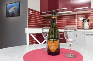 Fridge, stovetop, dishwasher, espresso maker