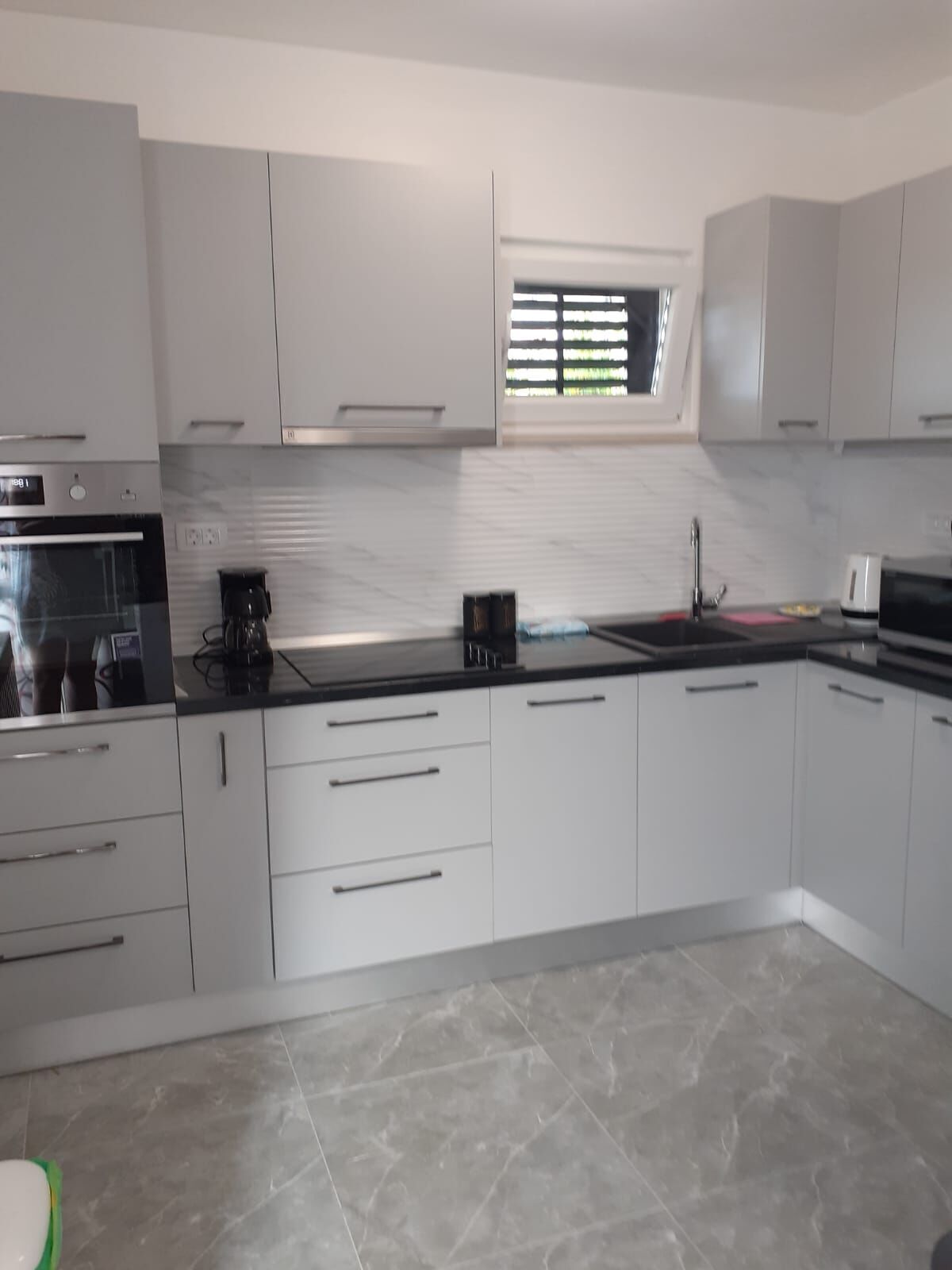 Apartment (A2) | Private kitchen | Fridge, microwave, oven, stovetop