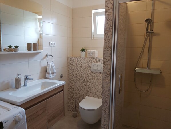 Hair dryer, towels