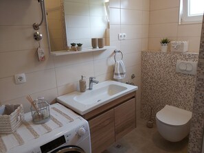 Hair dryer, towels
