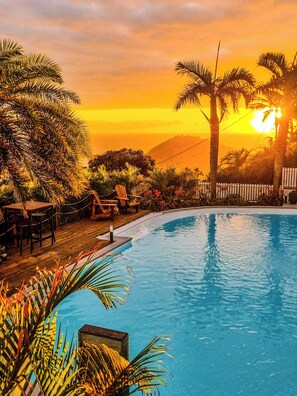 Outdoor pool, open 8:00 AM to 7:00 PM, sun loungers