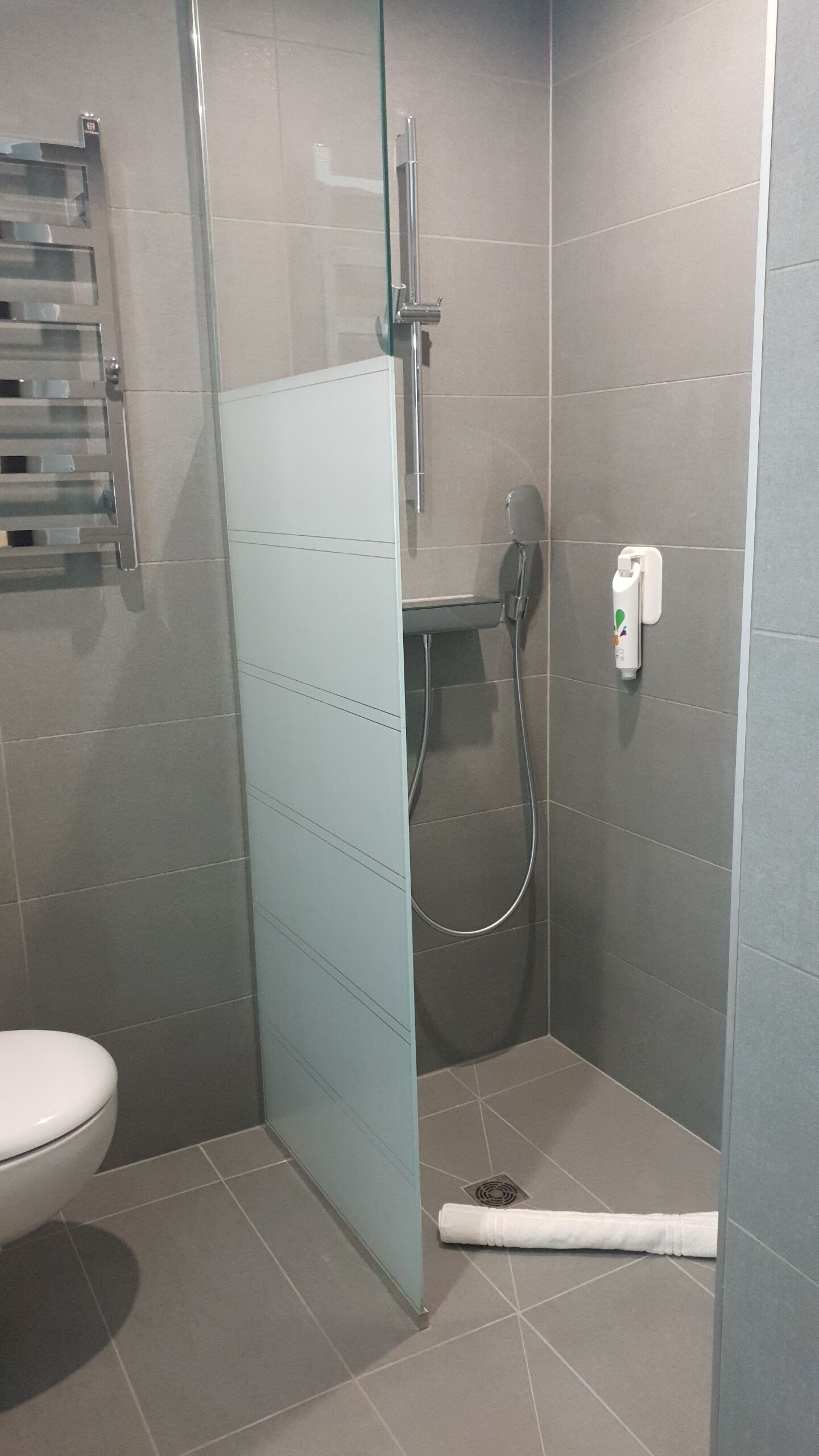 shower, eco-friendly toiletries, hair dryer, towels