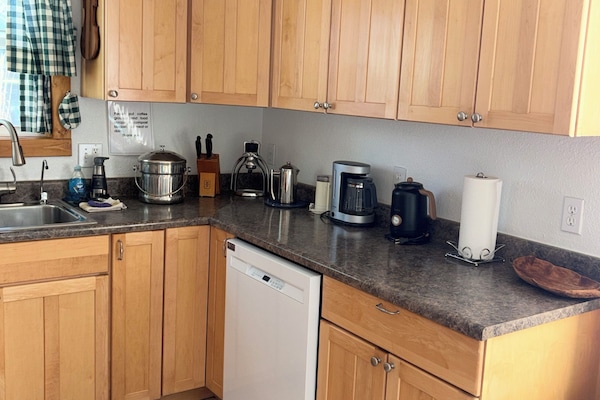 Fridge, oven, stovetop, dishwasher