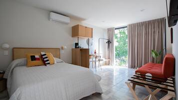 Premium bedding, down duvets, individually decorated