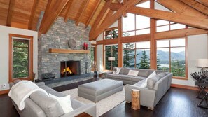 TV, fireplace, offices