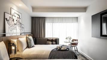 1 dormitorio, minibar, caja fuerte y escritorio