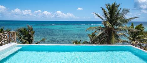 A rooftop pool