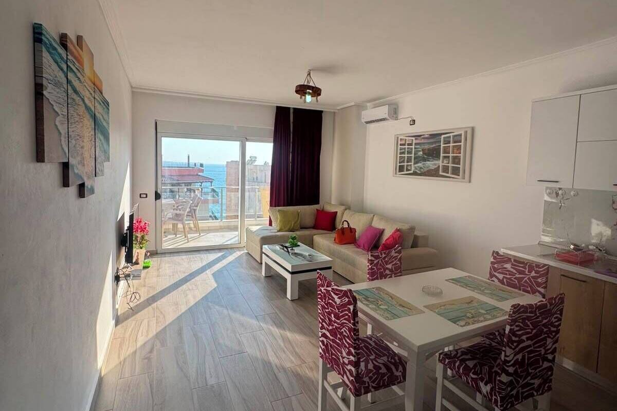 Deluxe Apartment, Balcony, Sea View | Living area | LED TV