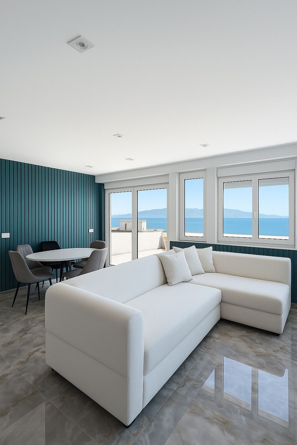 Kamar Double Deluks, balkon, pemandangan laut | 1 kamar tidur, meja kerja, setrika/meja setrika, dan Wi-Fi gratis