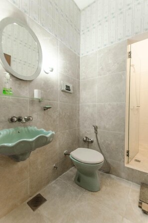 Loft clásico | Baño | Regadera, regadera tipo lluvia, secadora de cabello, bidet 