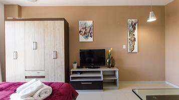 City Apartment | Living room | 38-inch flat-screen TV with cable channels, TV