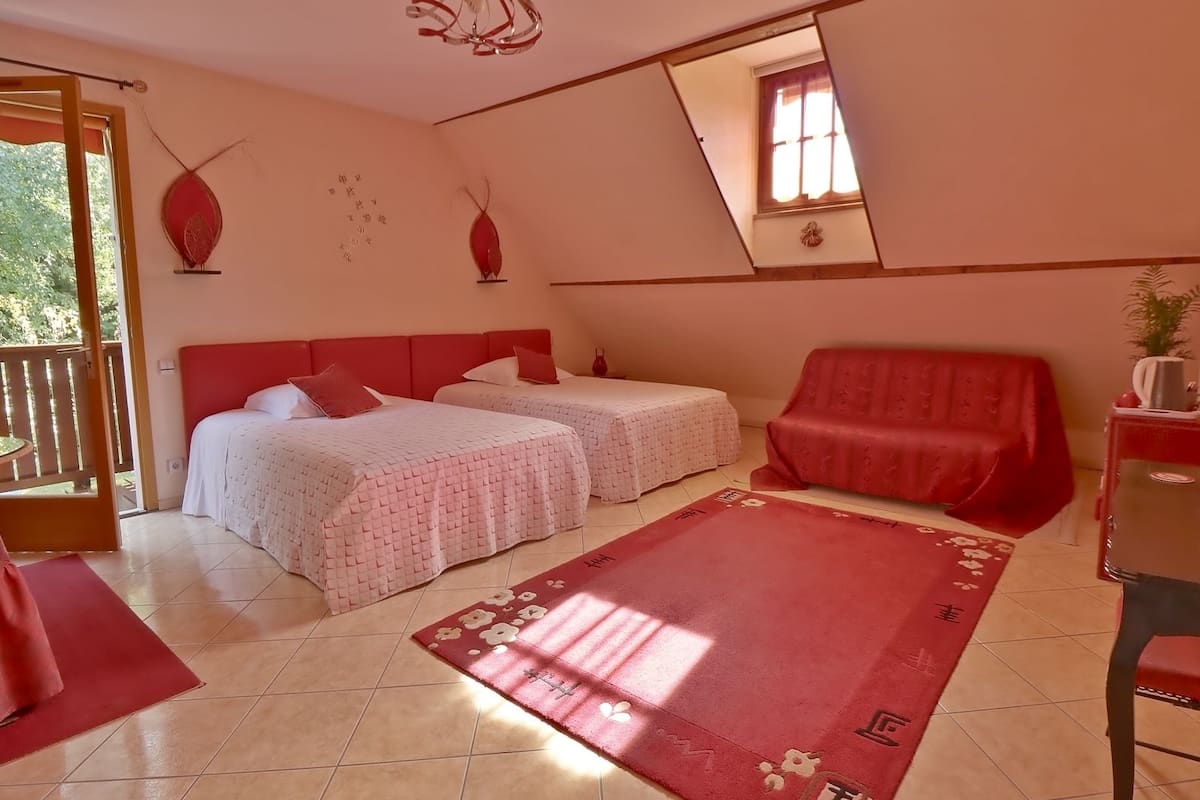 Comfort driepersoonskamer | 1 slaapkamer, luxe beddengoed, Select Comfort-bedden