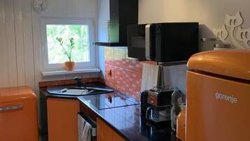 Apartment | Private kitchen | Fridge, microwave, oven, stovetop