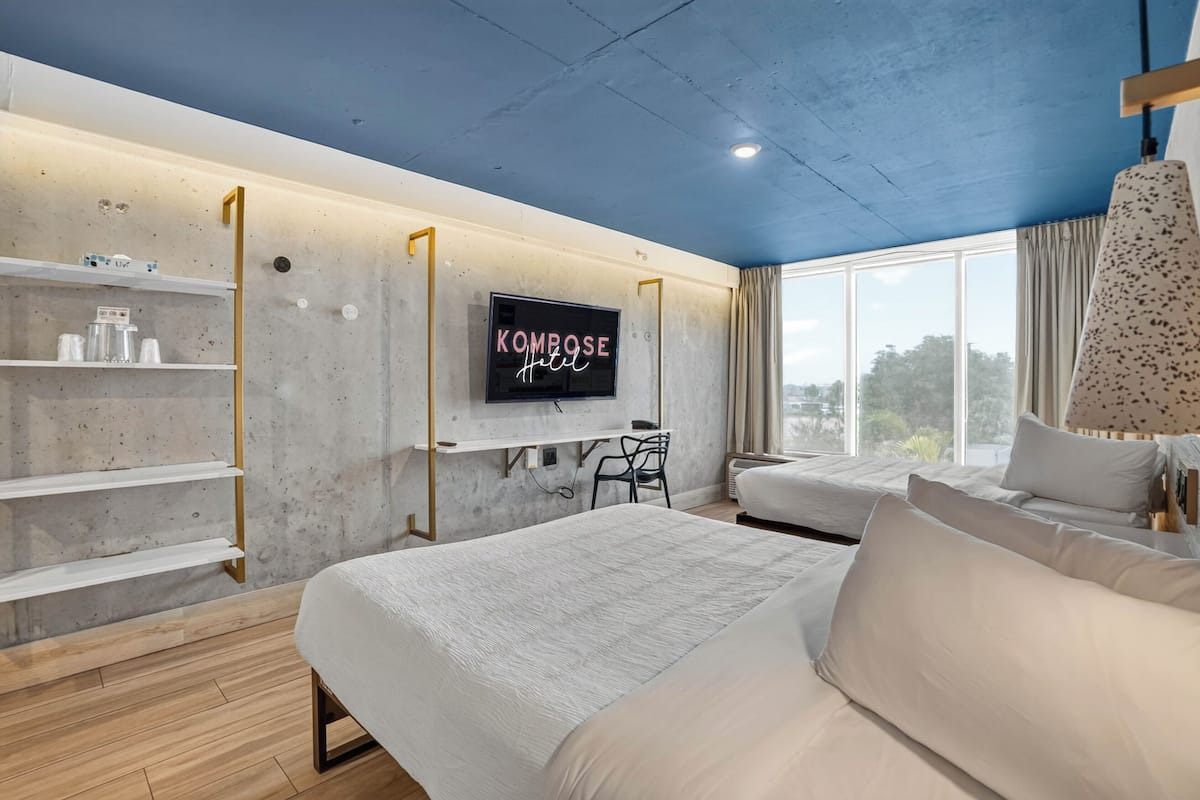 In-room safe, desk, laptop workspace, blackout curtains