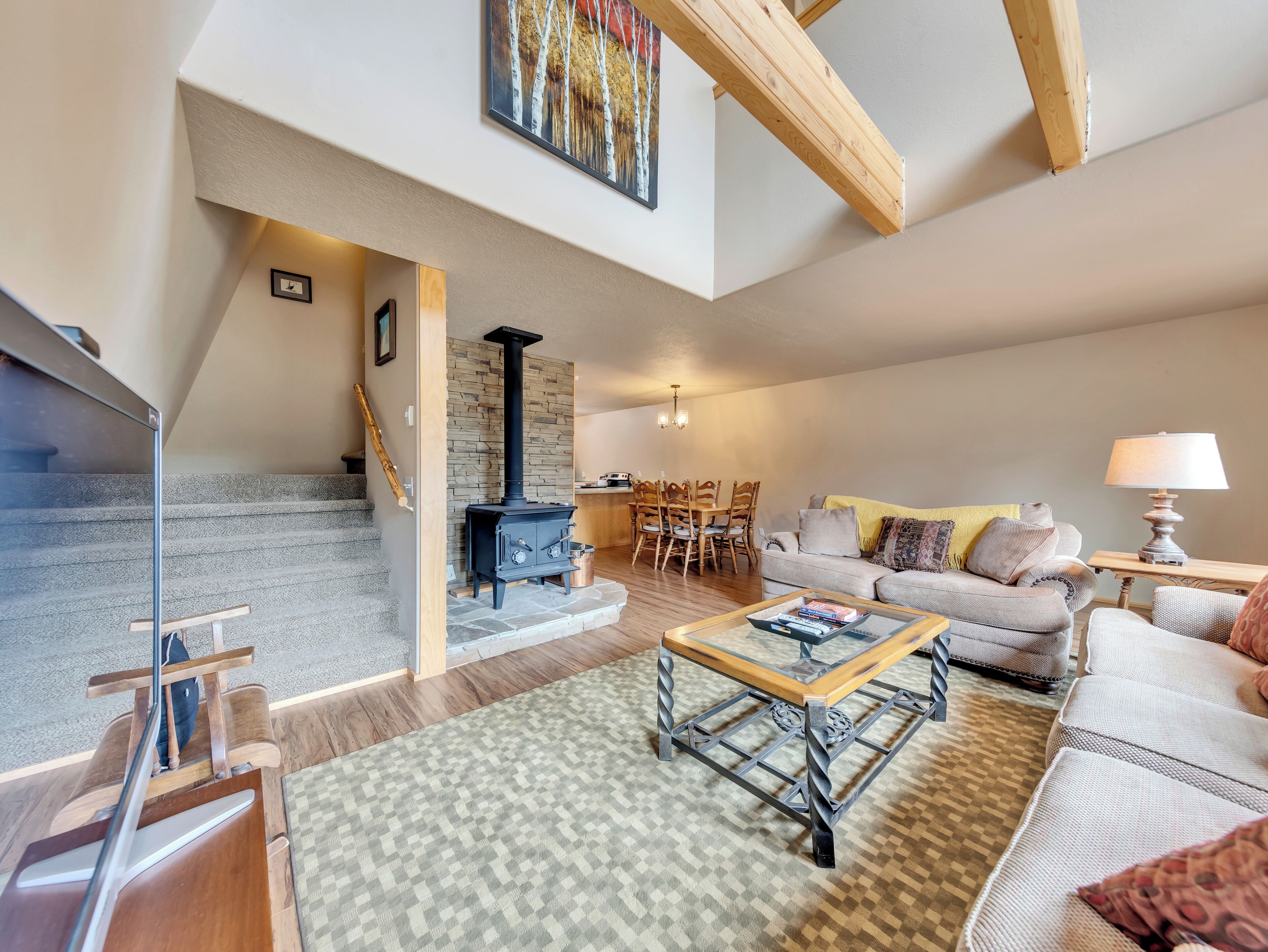 スマートテレビ、暖炉、DVD プレーヤー