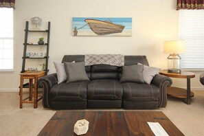 Condo (28C Sandpiper Bay (Sunset Beach)) | Living room | Flat-screen TV - 28C Sandpiper Bay (Sunset Beach)