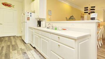 Condo (240-05 Woodlands Way (Crow Creek)) | Private kitchen | Fridge, microwave, stovetop, dishwasher