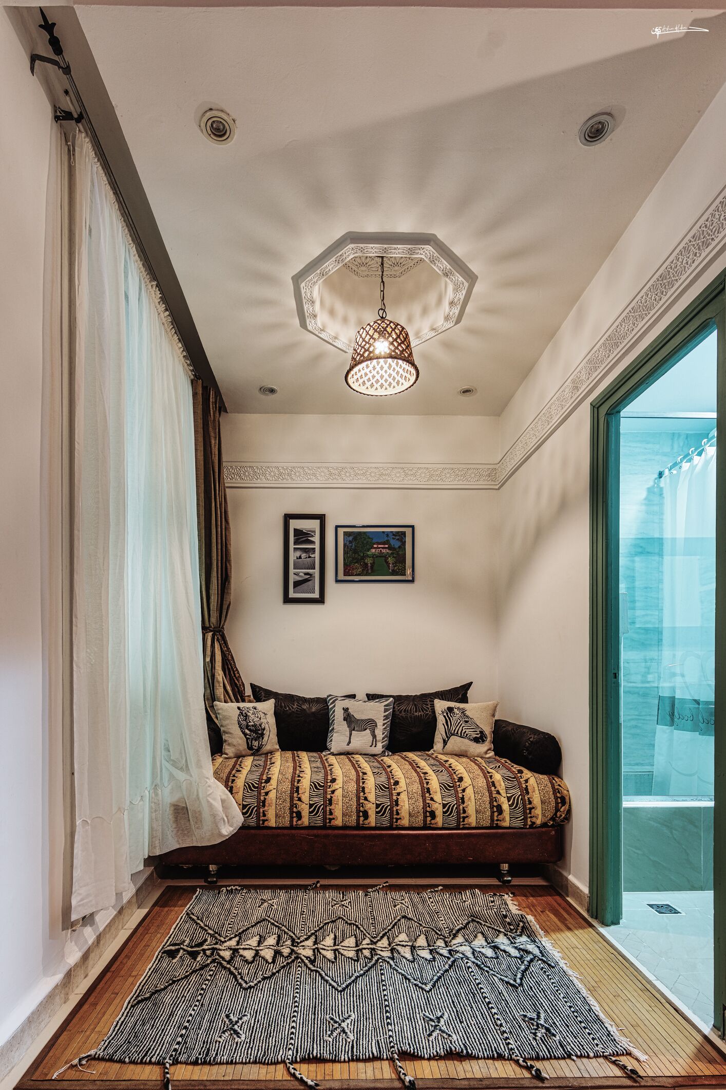 Individually decorated, individually furnished, desk, laptop workspace