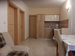 Apartment (A3) | Private kitchen | Fridge, stovetop, coffee/tea maker - Apartments EDO (Novalja)