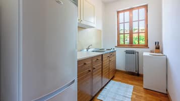 Apartment (A2) | Eigene Küche | Kühlschrank, Mikrowelle, Herdplatte, Geschirrspüler