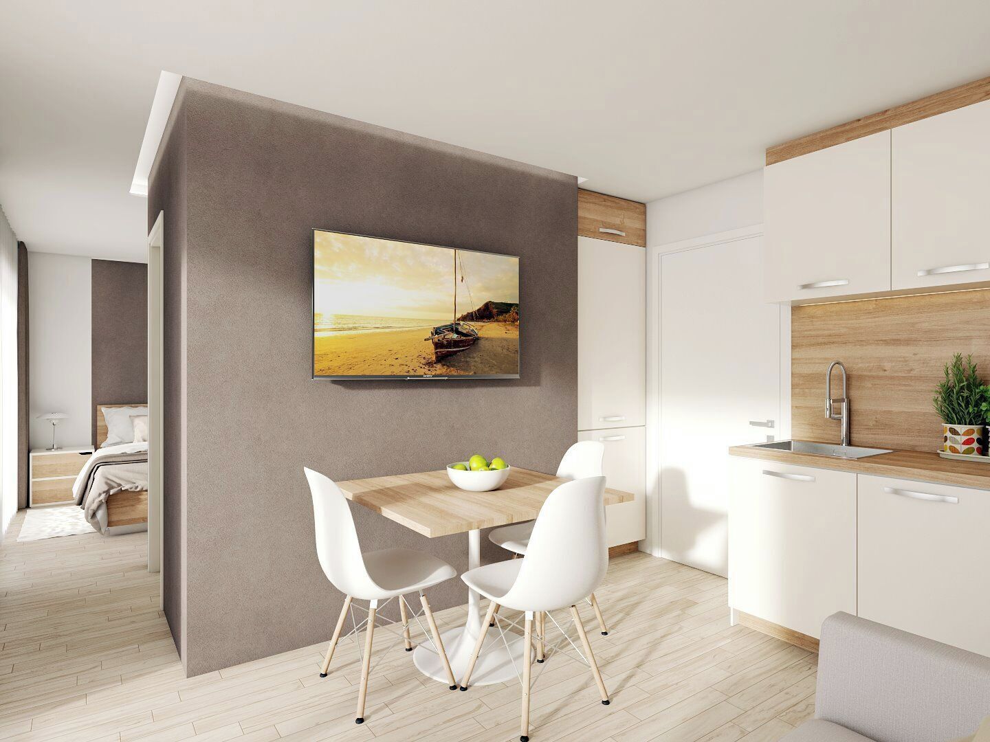 Apartment (A3) | Eigene Küche | Kühlschrank, Ofen, Herdplatte, Geschirrspüler