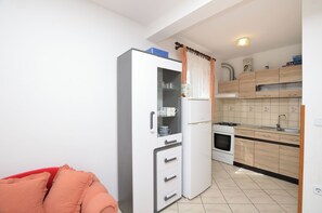 Apartment (A2) | Private kitchen | Fridge, oven, stovetop, espresso maker