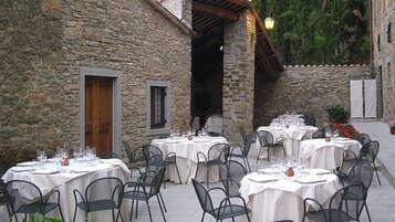 Outdoor banquet area