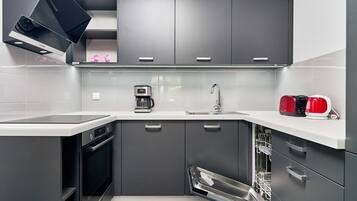 Fridge, oven, stovetop, dishwasher