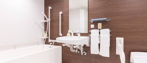 Differently Abled Room, Non Smoking | Bathroom | Combined shower/bathtub, deep-soaking bathtub, free toiletries