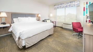 Desk, blackout drapes, iron/ironing board, cribs/infant beds