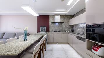 Fridge, microwave, electric kettle, rice cooker