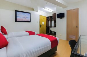 Desk, blackout drapes, iron/ironing board, free WiFi