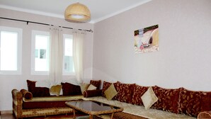 Apartment, 2 Bedrooms | Living area | Flat-screen TV - Residence Jawhara Smir (Allyene)