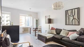 Flat-screen TV, DVD player