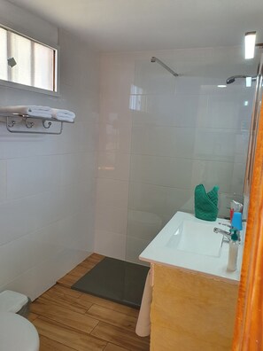 Apartment, 1 Bedroom | Bathroom | Shower, rainfall showerhead, hair dryer, towels - La Galea (San Bartolome de Tirajana)