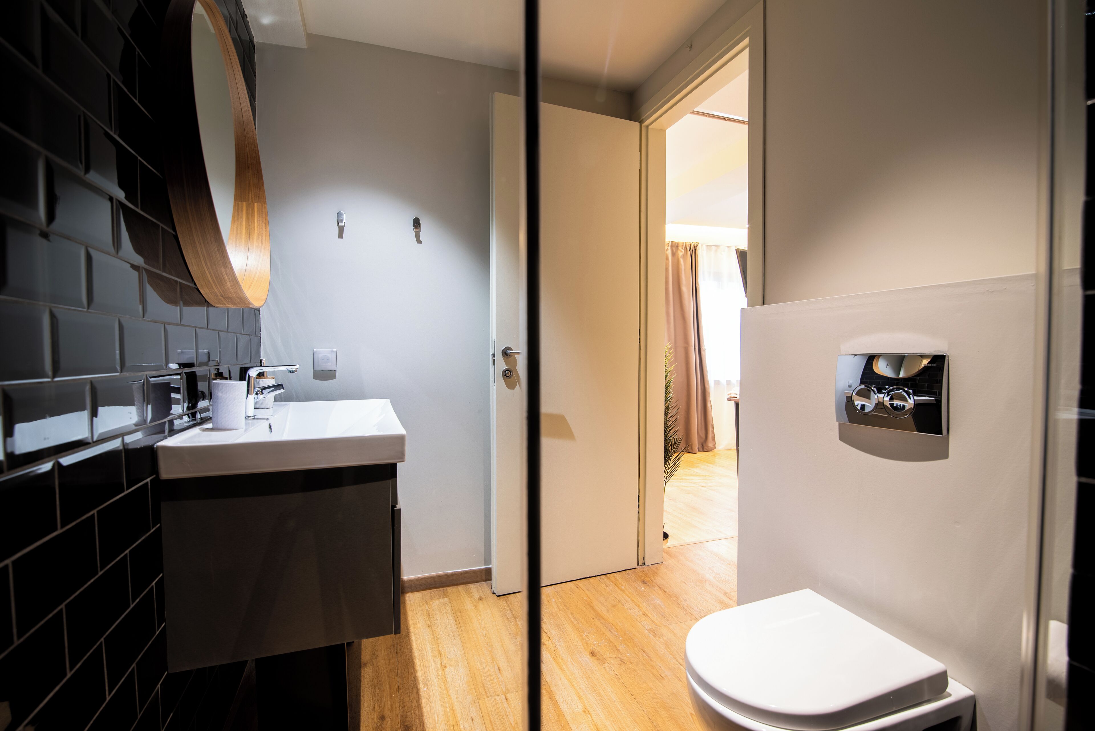 superior quadruple room | bathroom | shower, rainfall showerhead, hair dryer, slippers