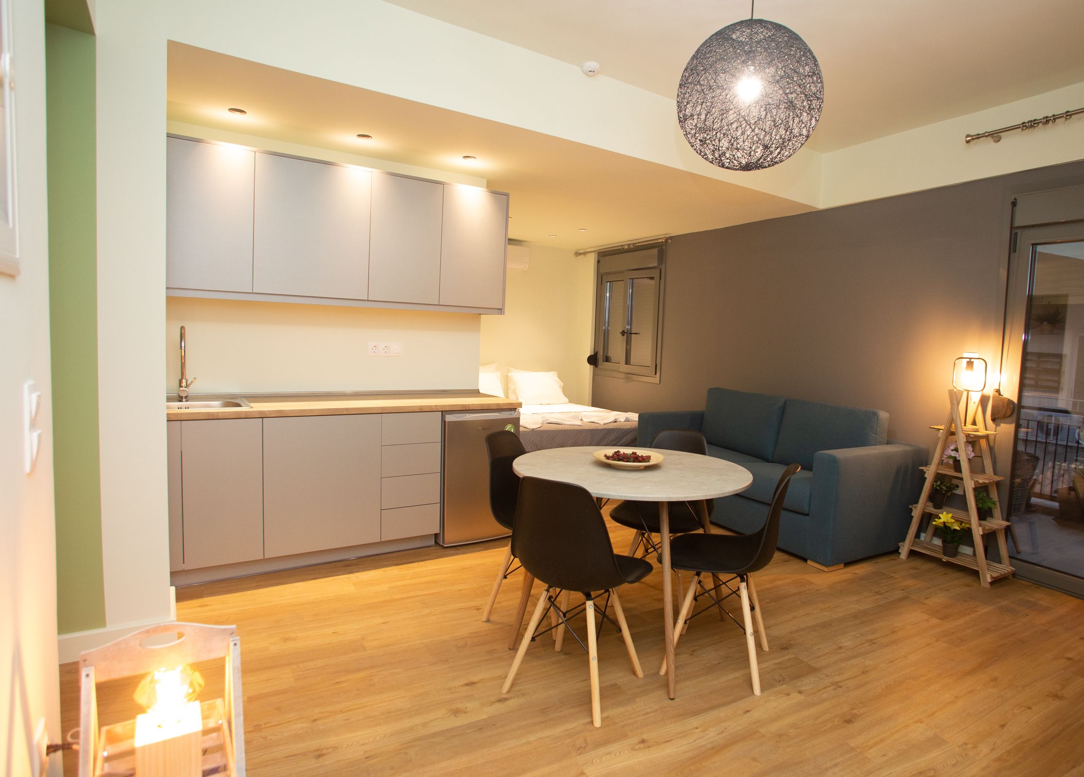 premium penthouse | desk, laptop workspace, blackout curtains, soundproofing