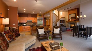 TV, fireplace, offices