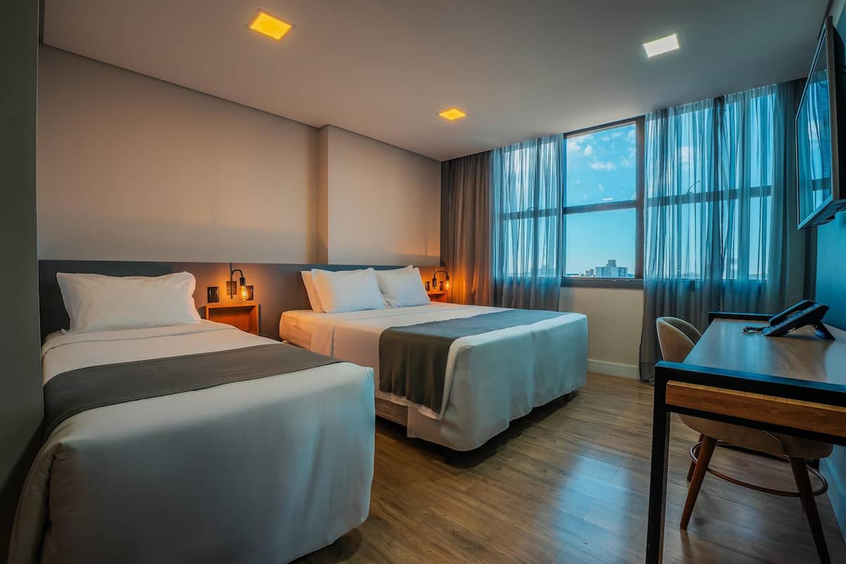 In-room safe, desk, laptop workspace, blackout drapes