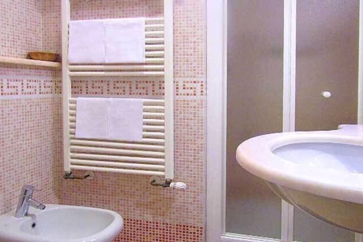 shower, free toiletries, hair dryer, bidet